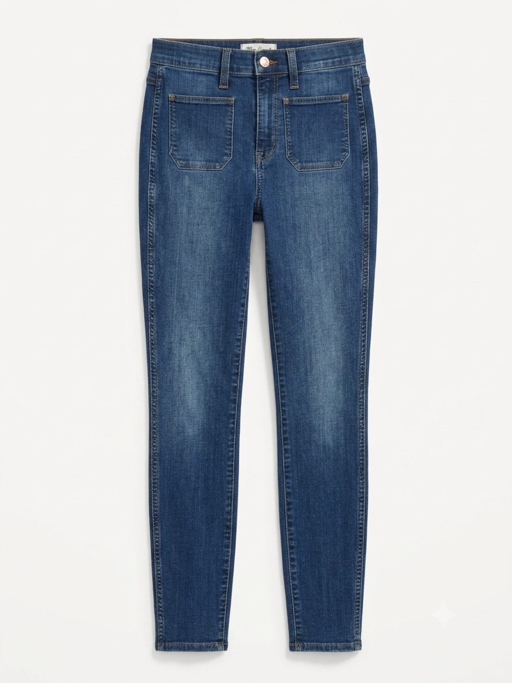 Madewell High Waisted Sailor Jeans Dark Wash Patch Pocket Denim Size 25
